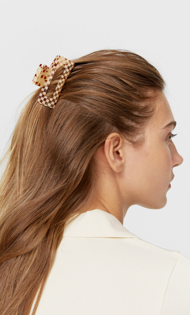 

Stradivarius Haarklammer Mit Schachbrettmuster Karamell M