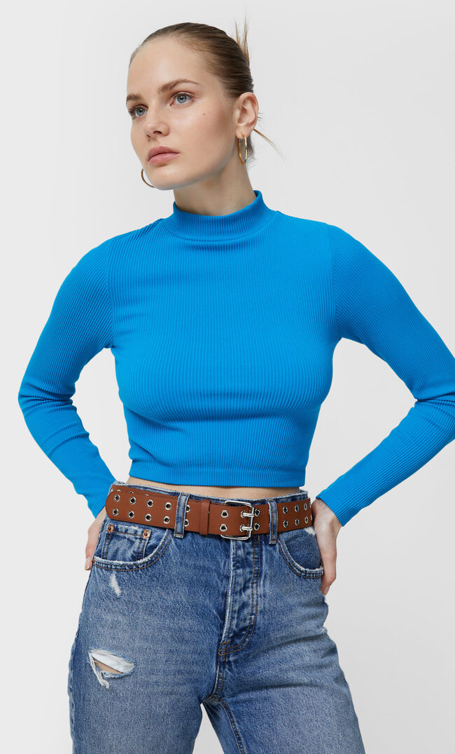 

Stradivarius Gürtel Mit Kastenförmiger Schnalle Und Eyelets Helles Camel 90