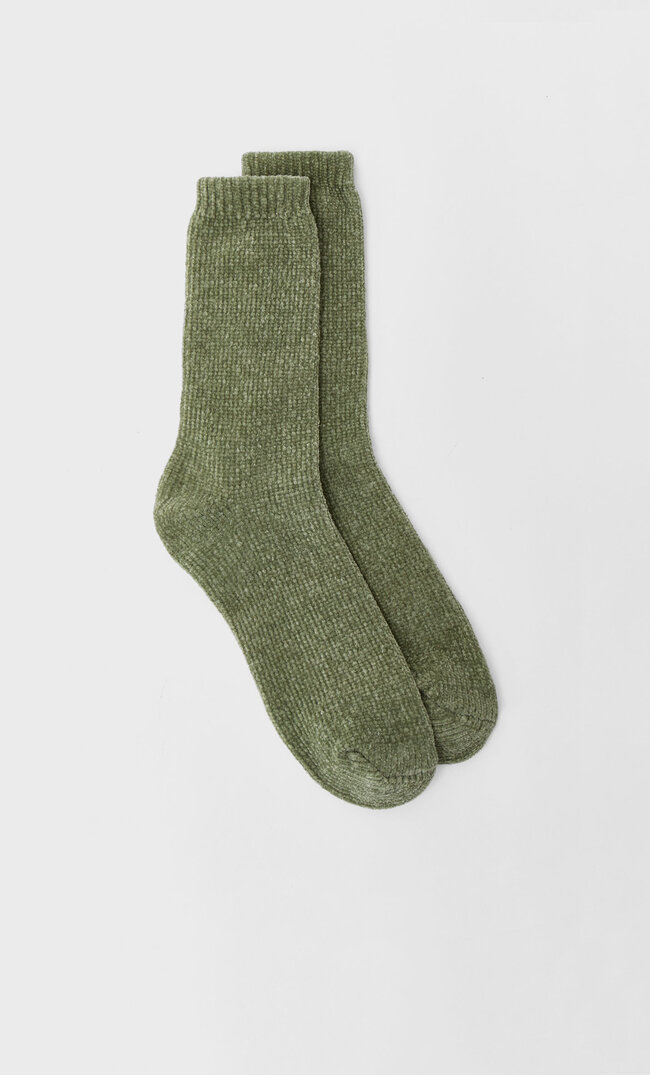 

Stradivarius Chenille-Socken Grün 103