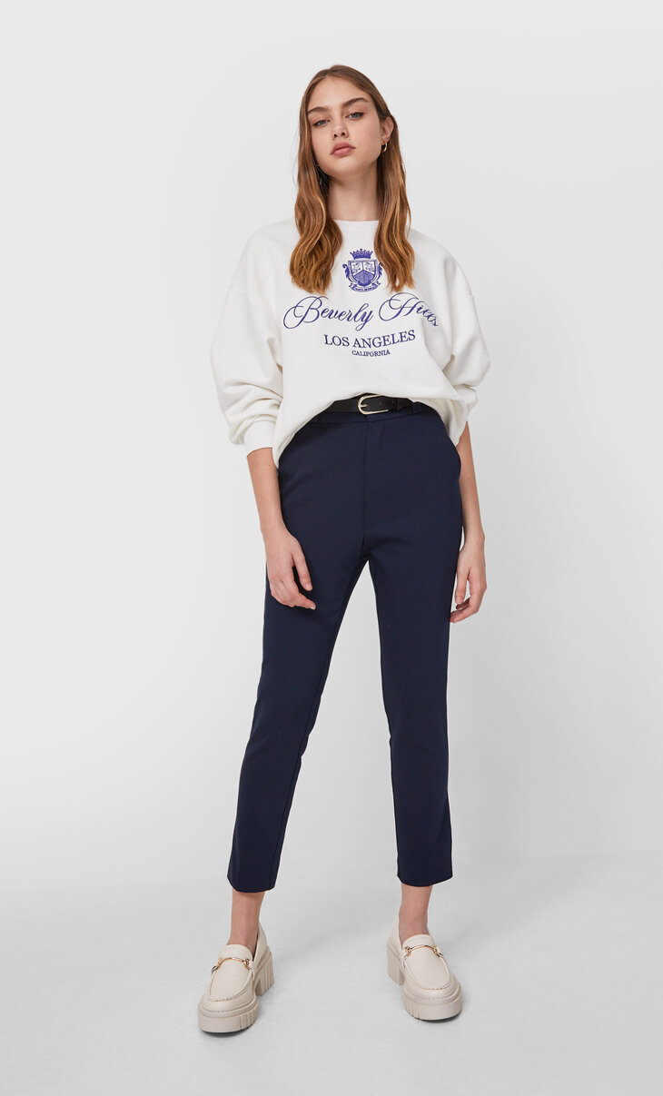 Comprar Pantalón vestir cinturón – 18990CRC | STRADIVARIUS