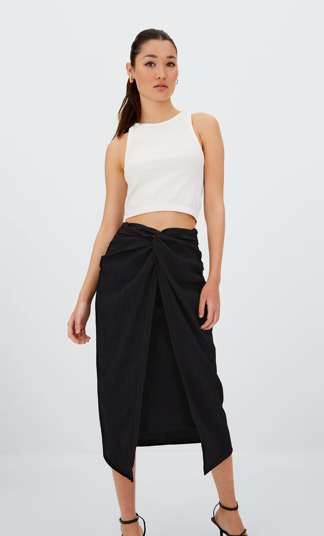 

Stradivarius Midirock Mit Knoten Schwarz Xl