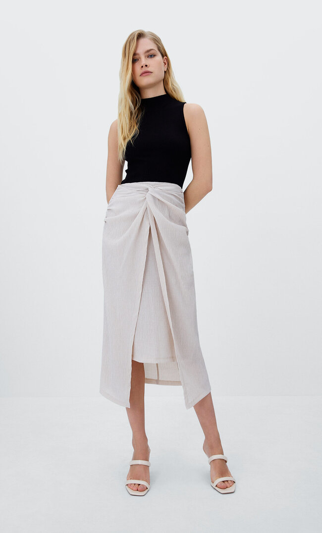 

Stradivarius Midirock Mit Knoten Steingrau L