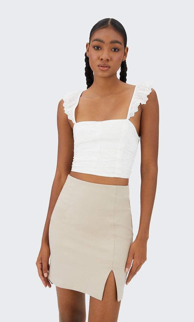 

Stradivarius Strick-Minirock Steingrau M