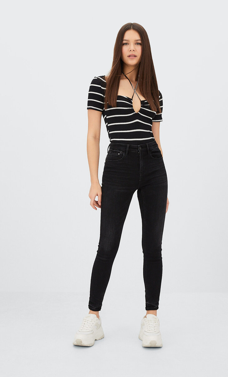 stradivarius regular high waist jeans