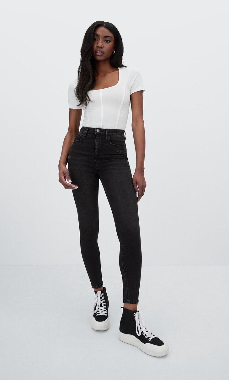 stradivarius regular high waist jeans