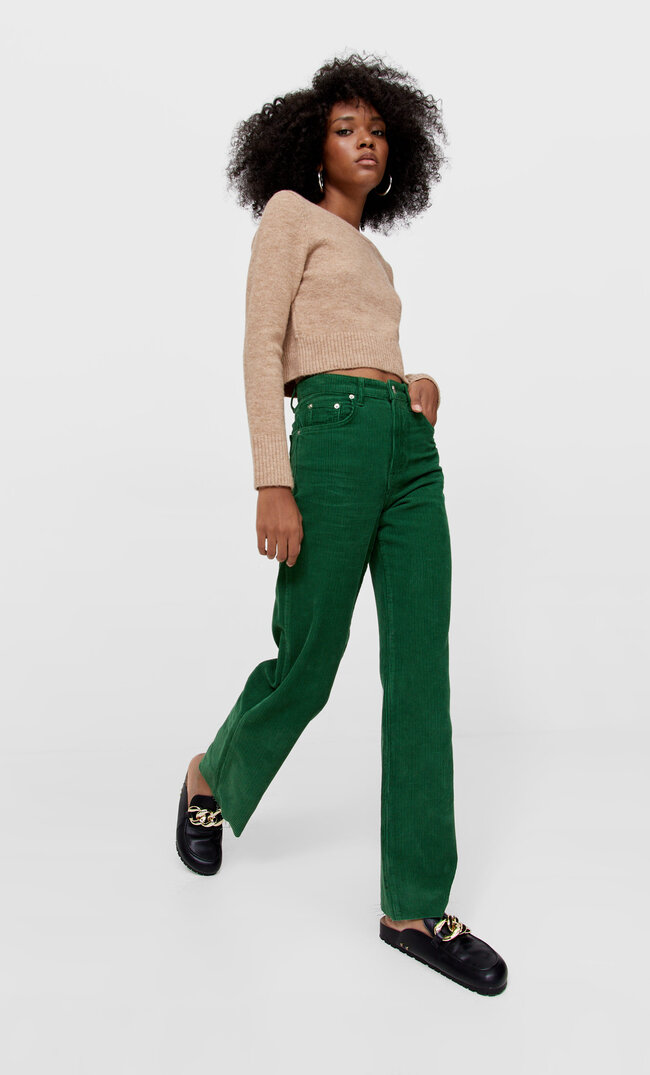 

Stradivarius Cropped-Pullover In Filzoptik Beige Melange M