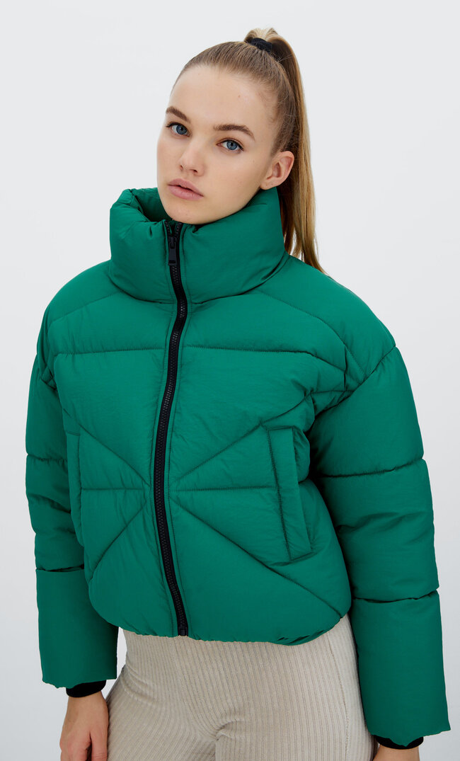 

Stradivarius Puffer Jacke Cropped Grün Xl