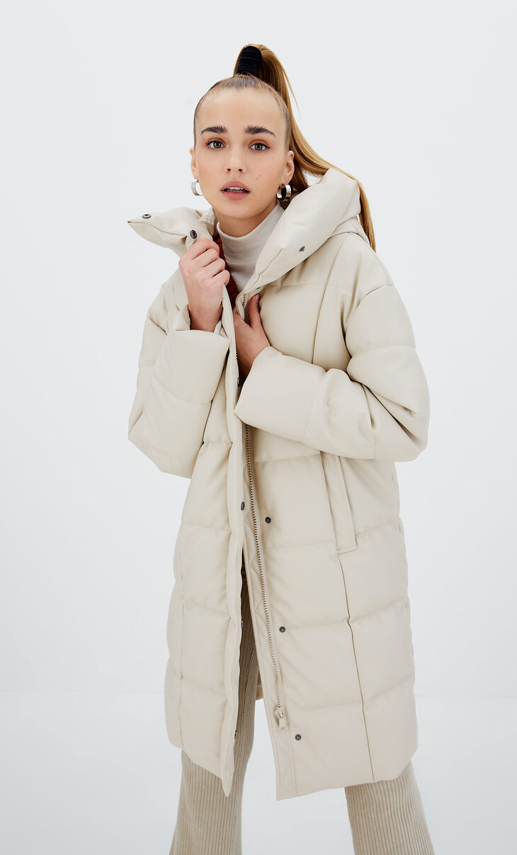 long puffer coat stradivarius