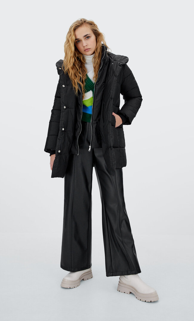 

Stradivarius Steppmantel Mit Doppelkragen Schwarz Xs