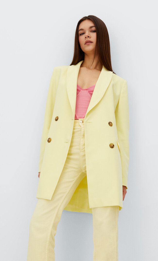 

Stradivarius Sukienka Marynarka Żółty Pastelowy Xl