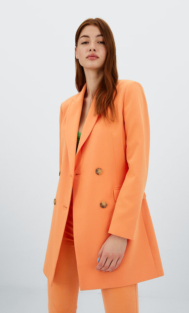 

Stradivarius Blazerkleid Pfirsich Xl
