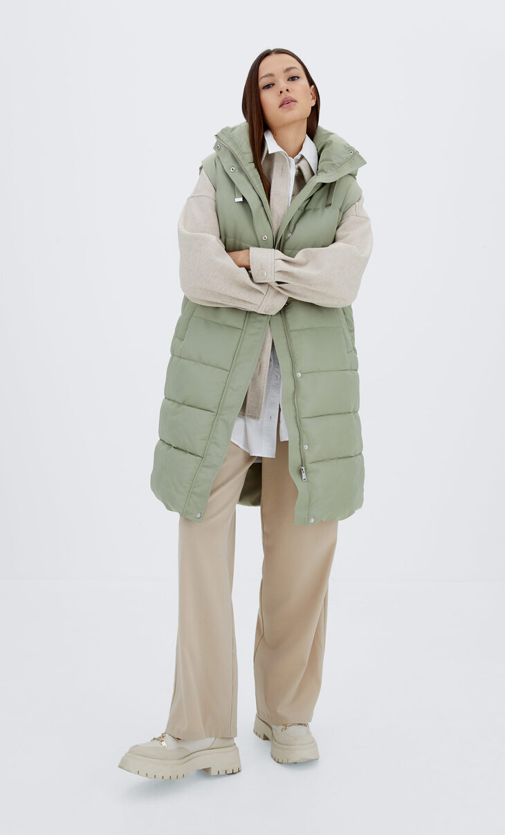 long puffer coat stradivarius