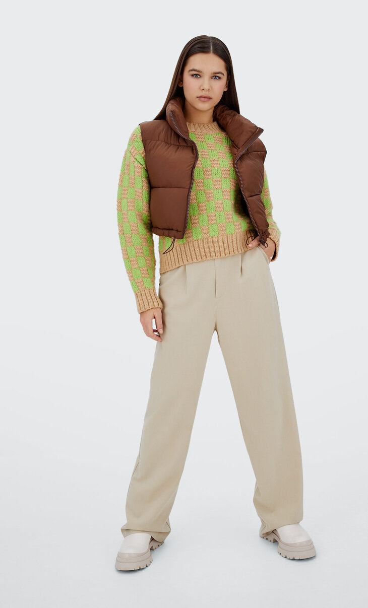 Cropped puffer gilet