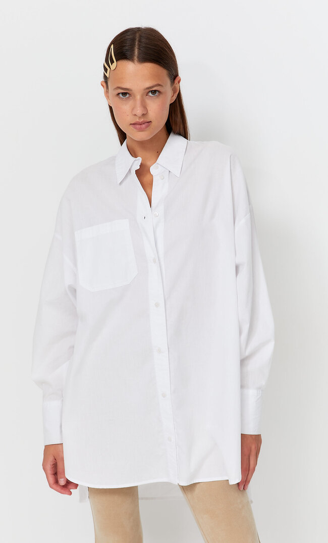 

Stradivarius Popelinhemd Im Oversize-Schnitt Weiß Xl