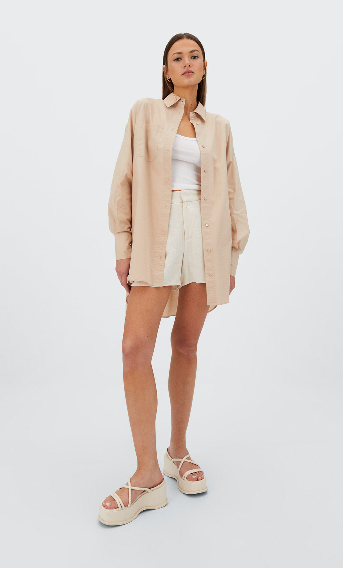 Camisa oversize popelín | Stradivarius España