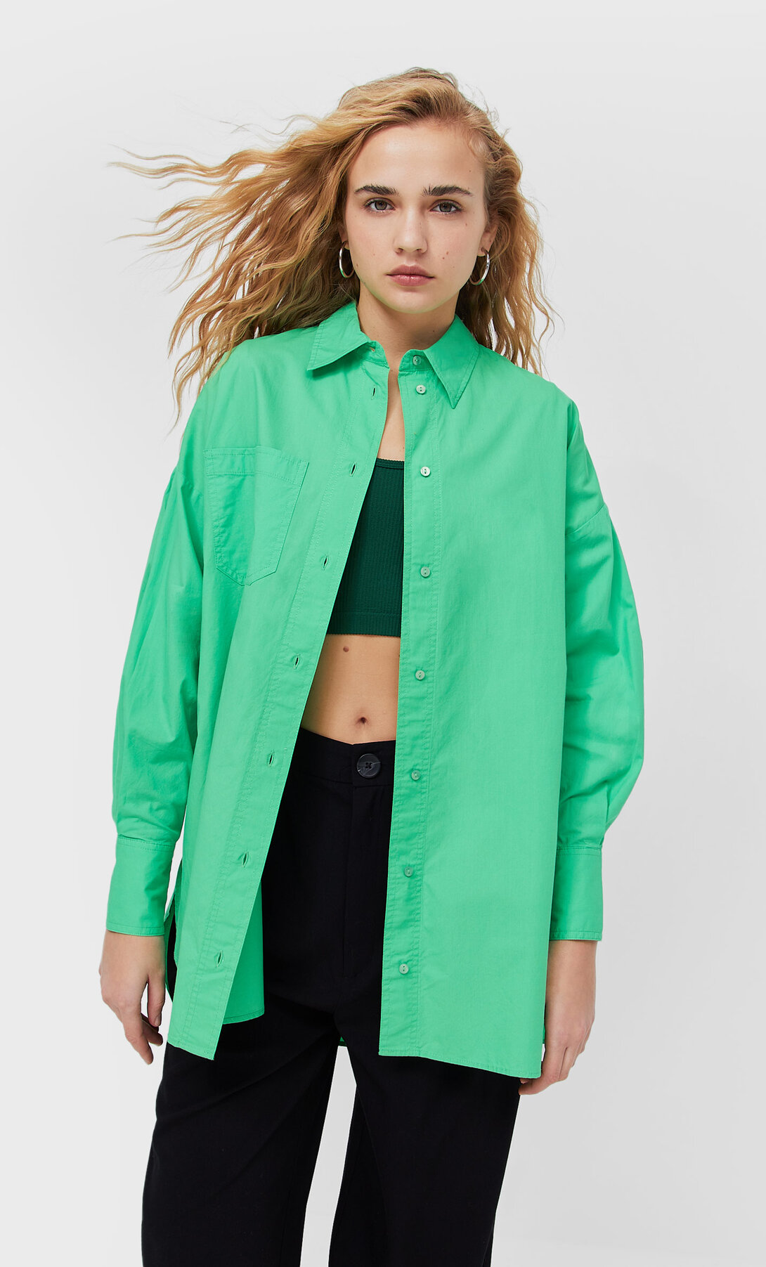 Camisa oversize popelín | Stradivarius España