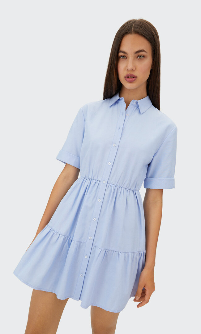 

Stradivarius Kurzes Hemdkleid Himmelblau Xl