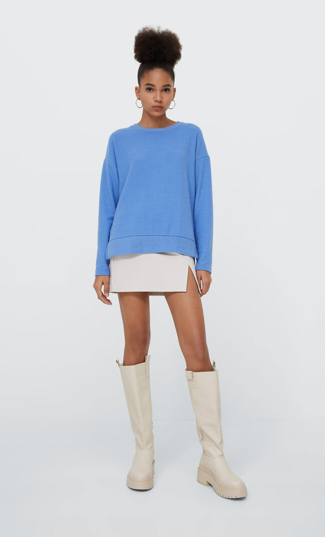 

Stradivarius Weiches Shirt Himmelblau Xs