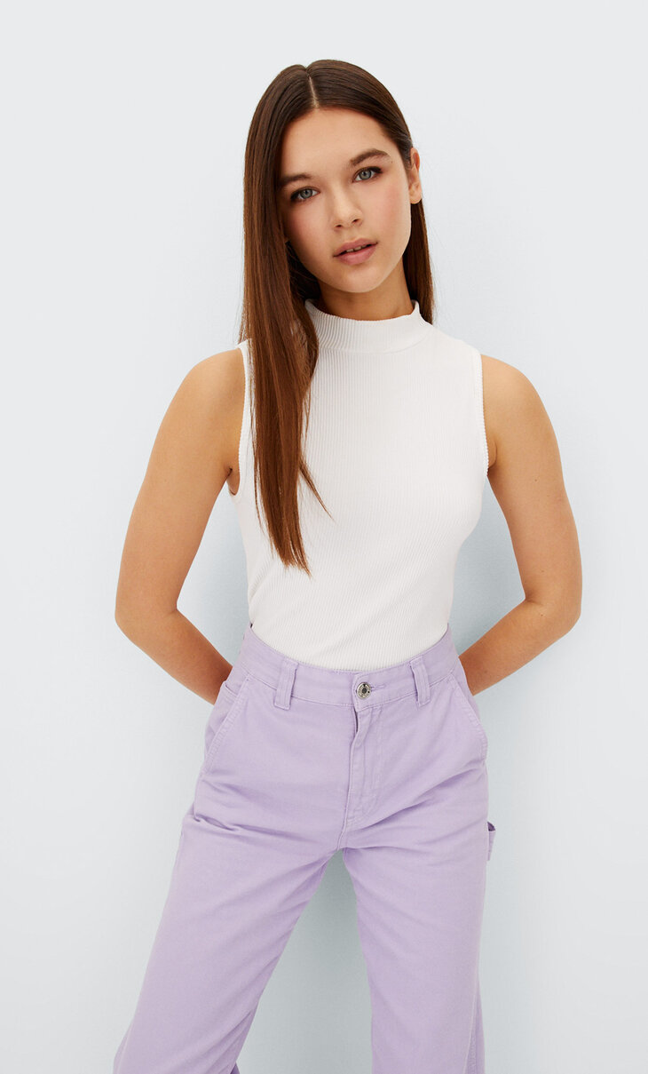 Camiseta seamless cuello perkins | Stradivarius España