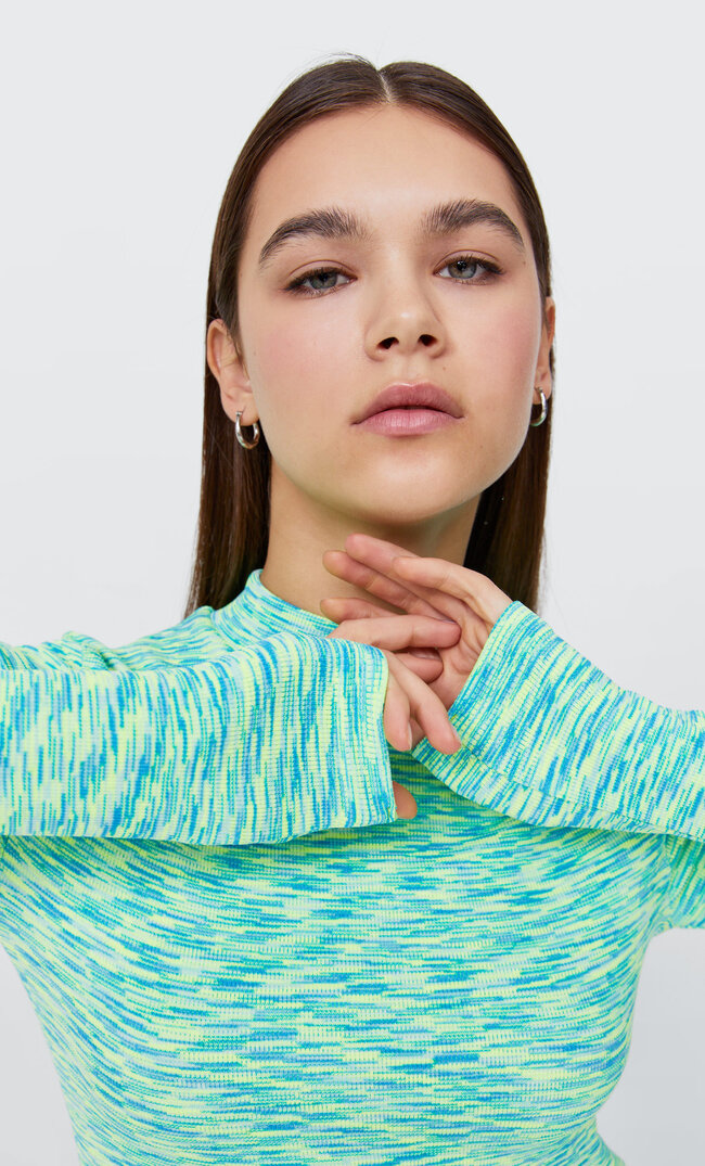 

Stradivarius Nahtloses Shirt Space Dye Grün M