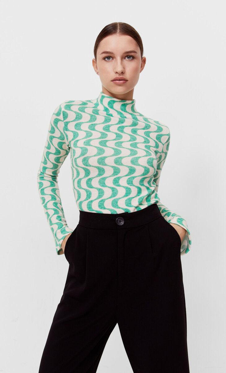 Soft-touch flared sleeve top