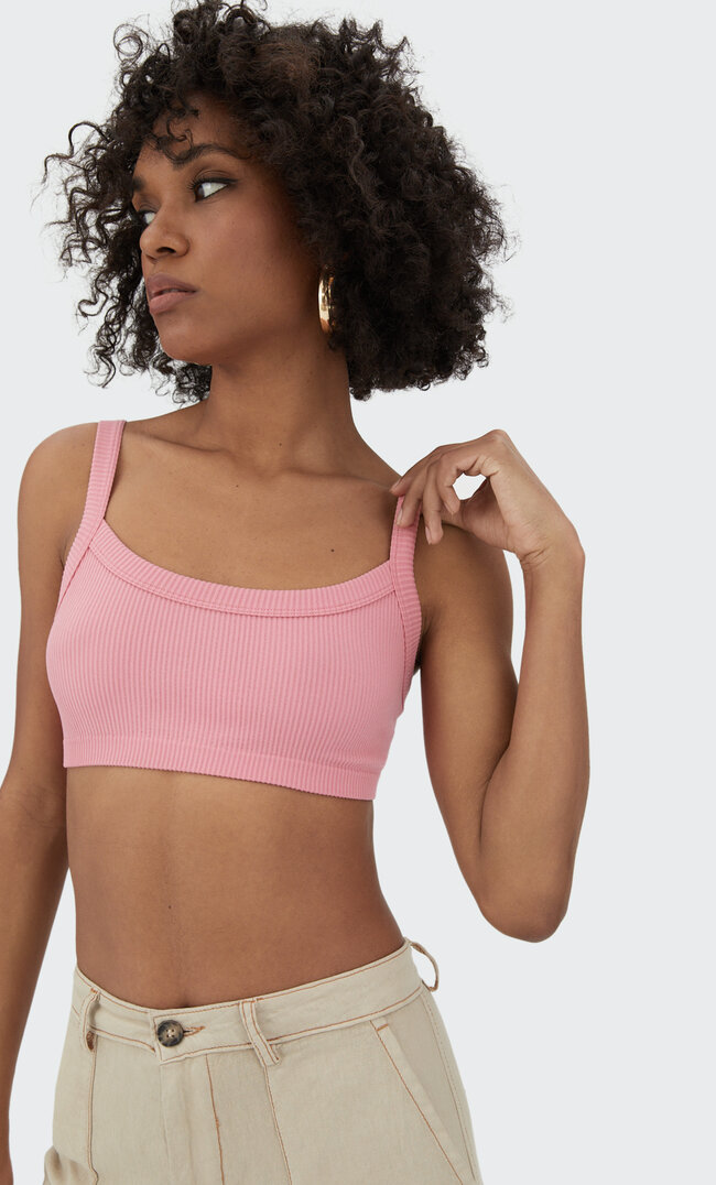 

Stradivarius Nahtlose Bralette Rosa Xs