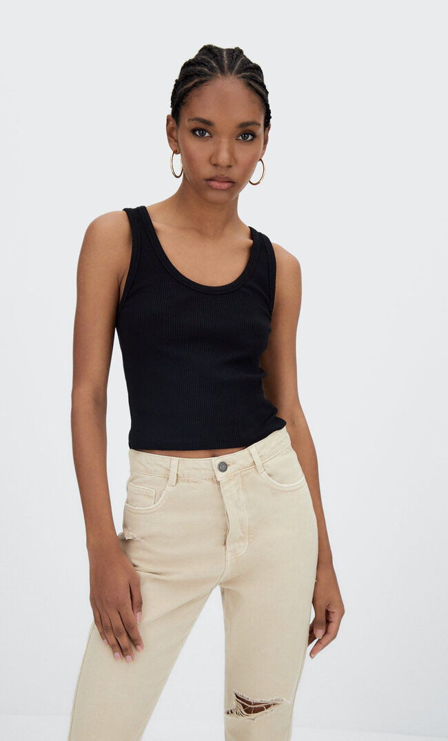 

Stradivarius Shirt Mit Racerback Schwarz Xxs