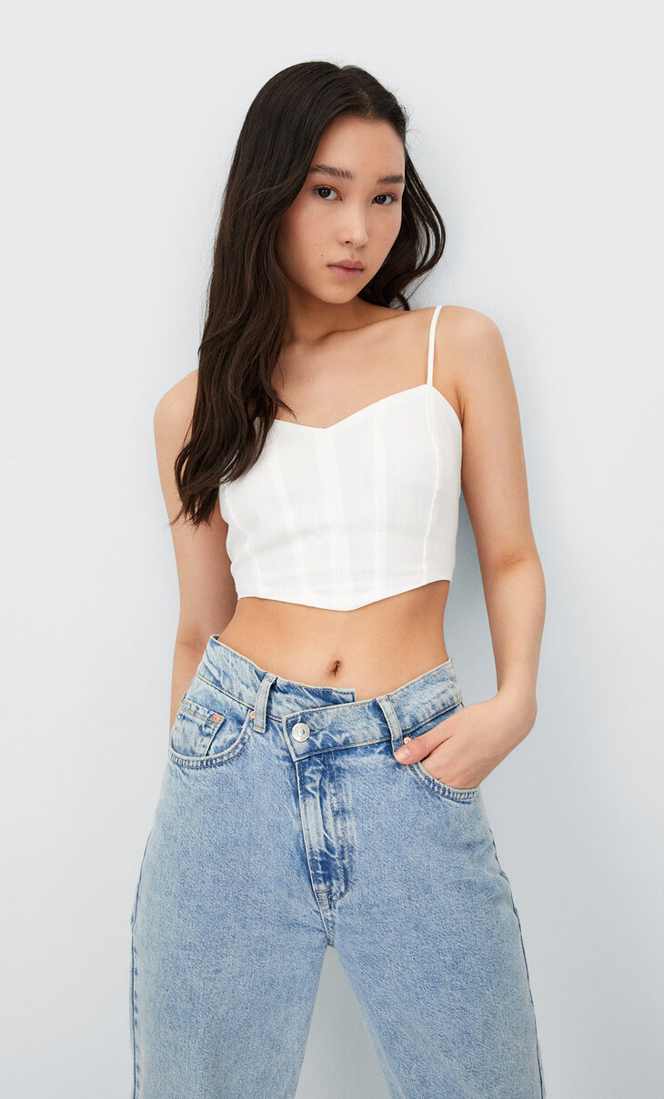 v neck corset top