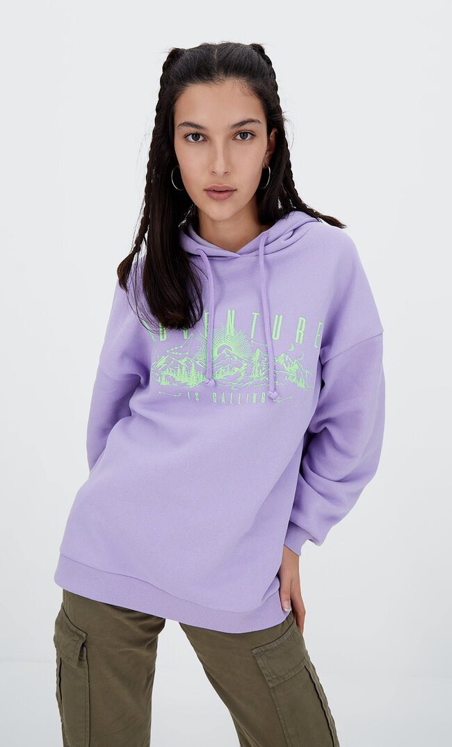 

Stradivarius Oversize-Hoodie Mit Kapuze Malvenfarben S