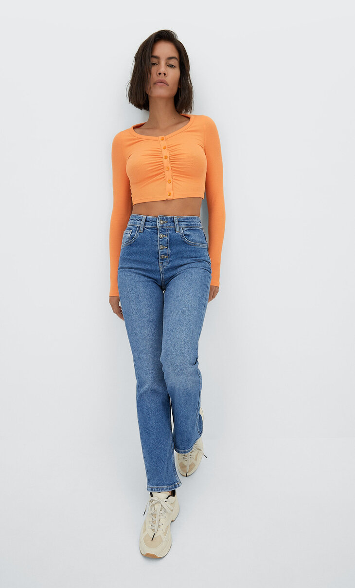 Jeans flare cropped