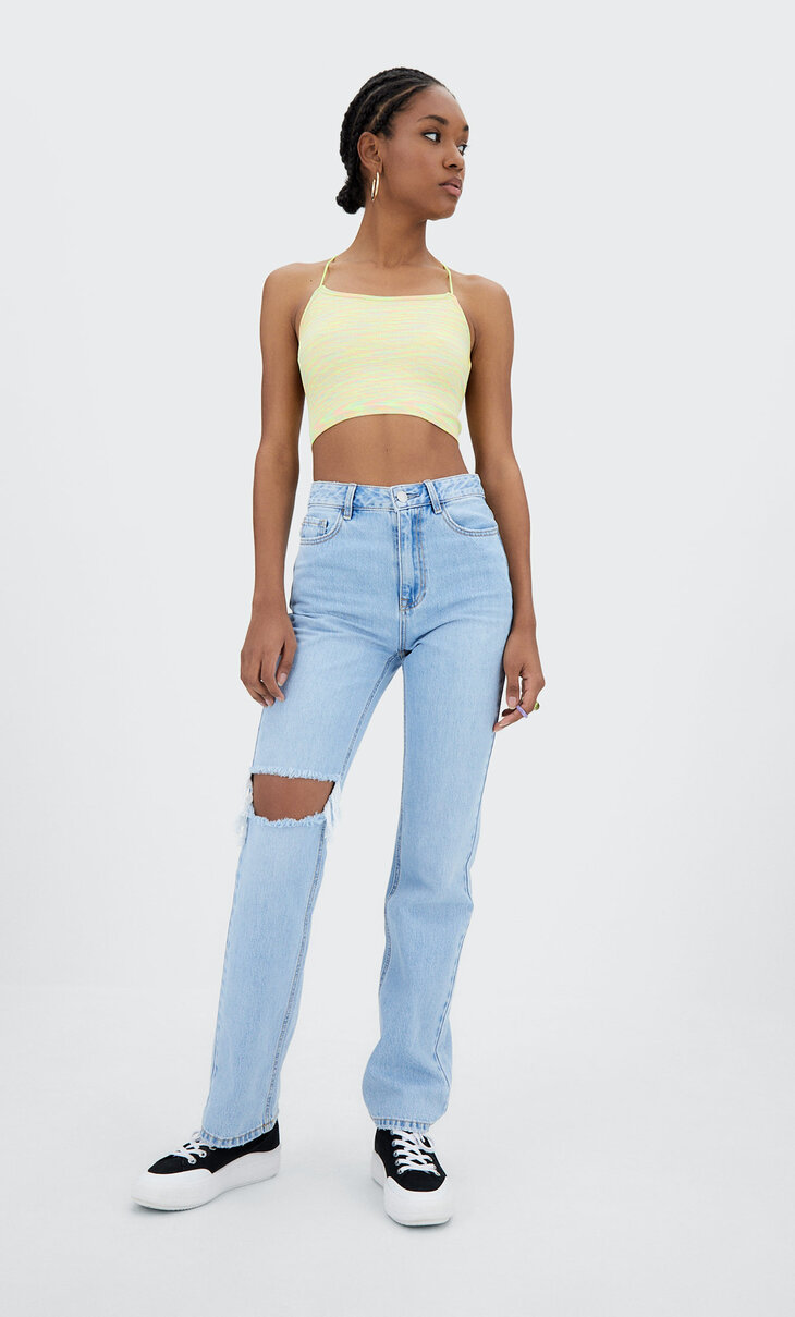 ripped mom jeans stradivarius