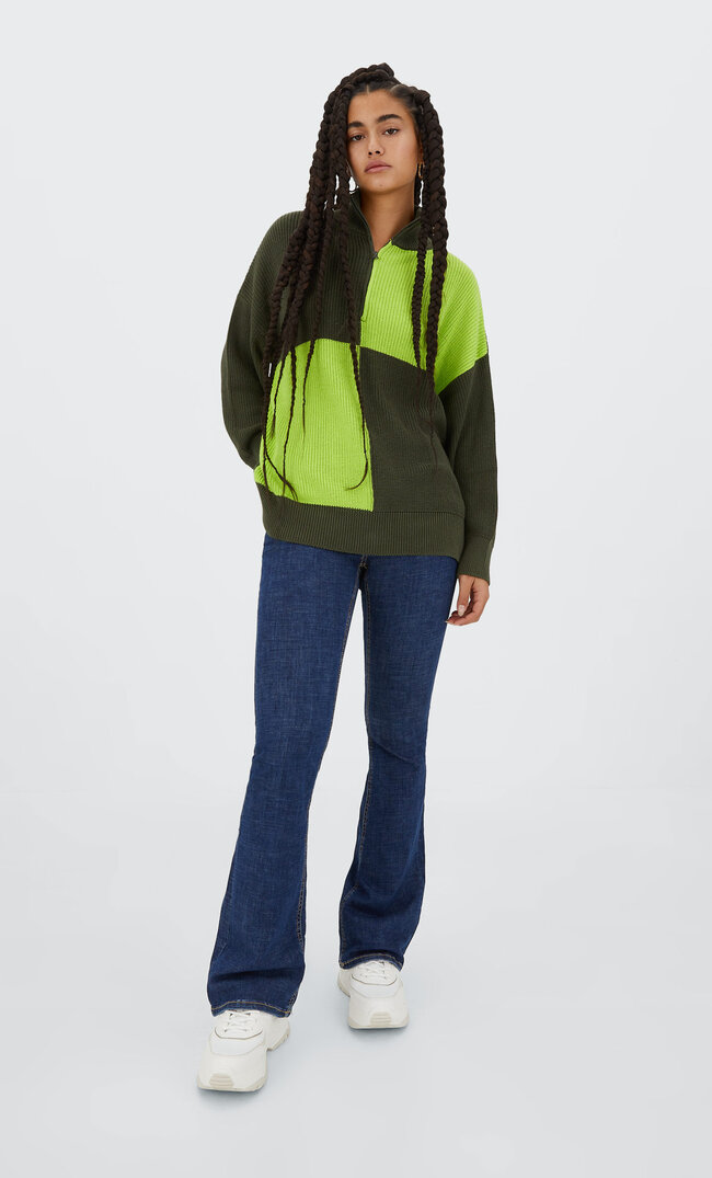 

Stradivarius Sweter Z Golfem I Suwakiem Zielony L