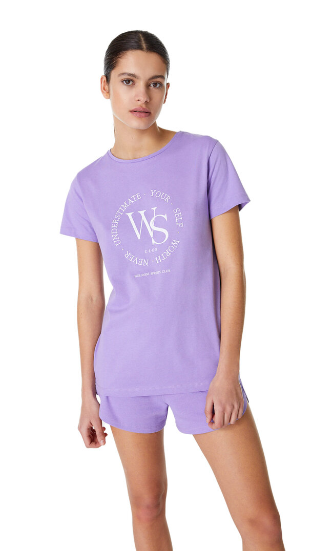 

Stradivarius Sportowa Koszulka Liliowy Xl