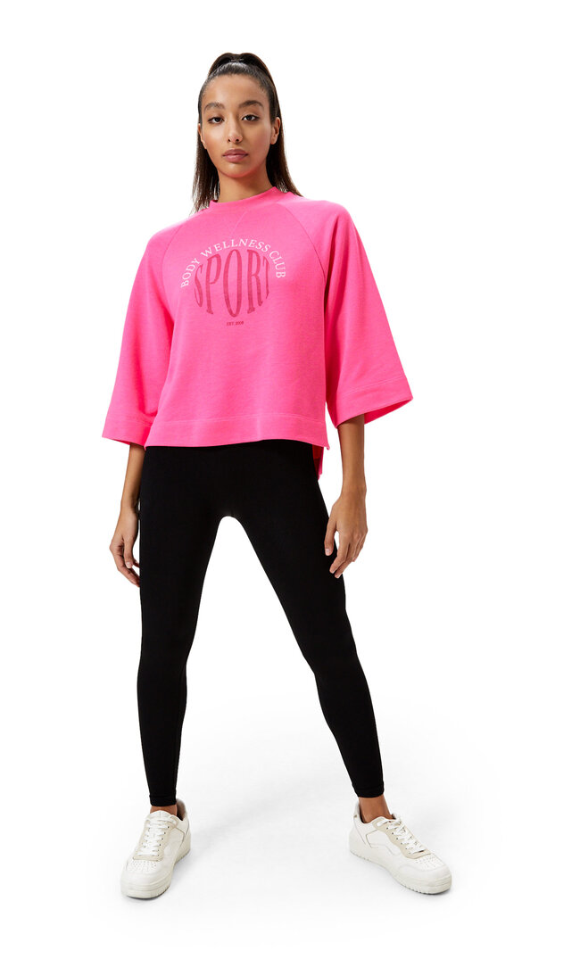 

Stradivarius Bluza Sportowa Z Rękawami Kimonowymi Neonowy Róż S