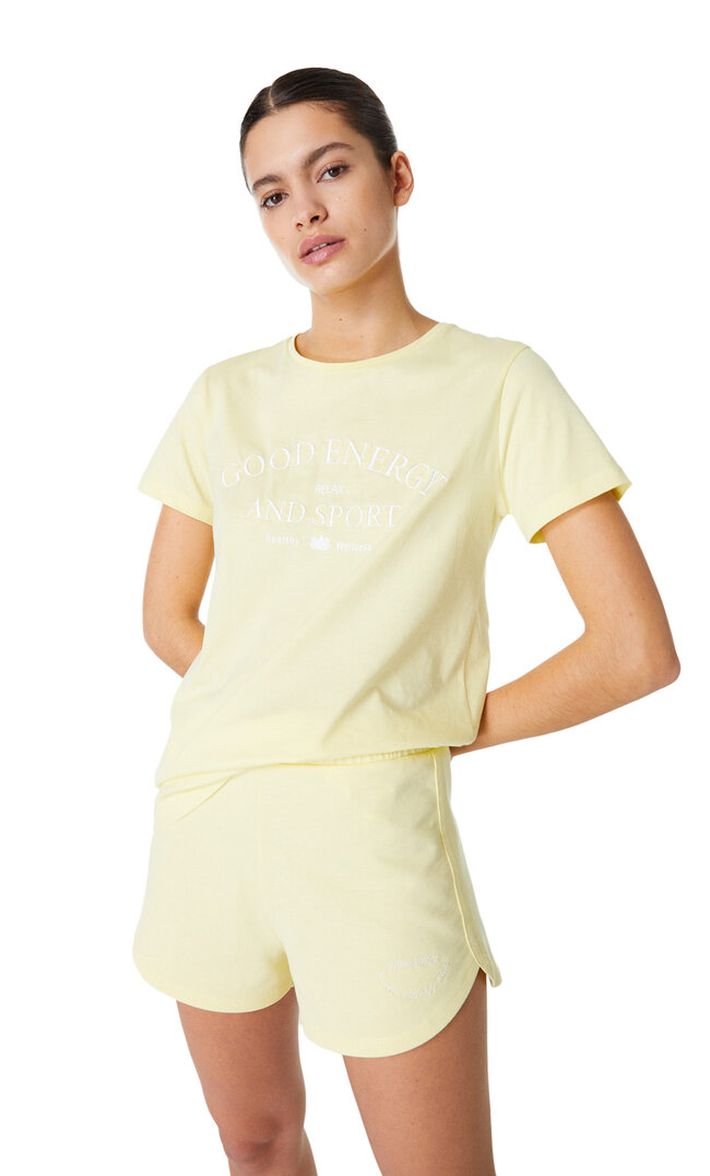 

Stradivarius Shorts Aus Sweatstoff Pastellgelb S
