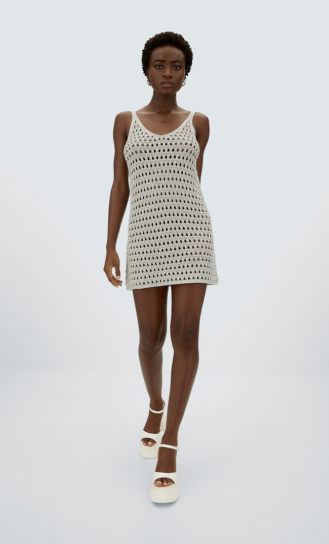 

Stradivarius Strickkleid Pacha Perlgrau L