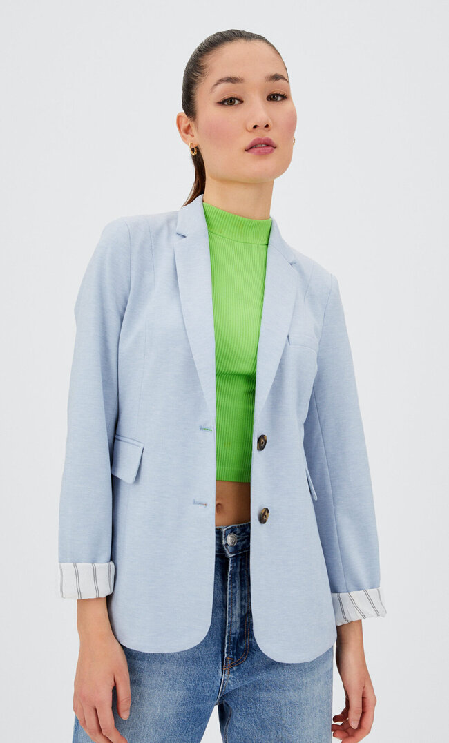 Stradivarius Strickblazer Blau L