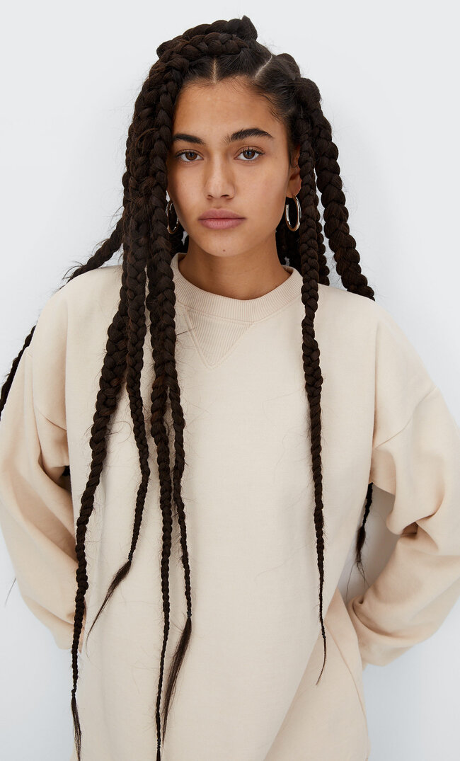 

Stradivarius Superdługa Bluza Oversize Szary Xs