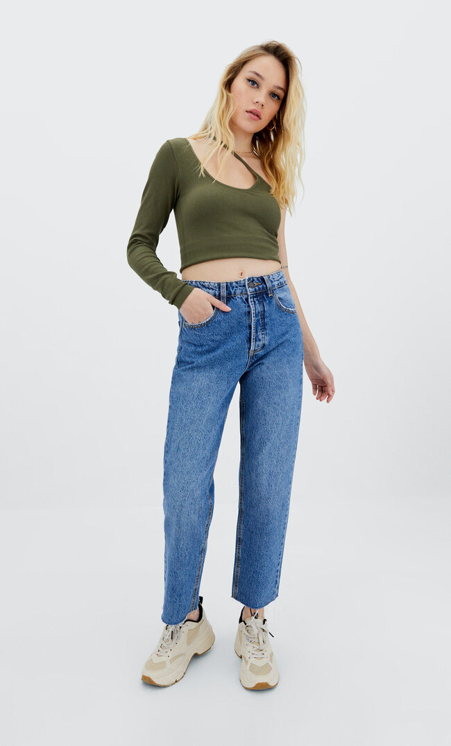 

Stradivarius 90'S Jeans Im Straight Fit Dark Denim 40