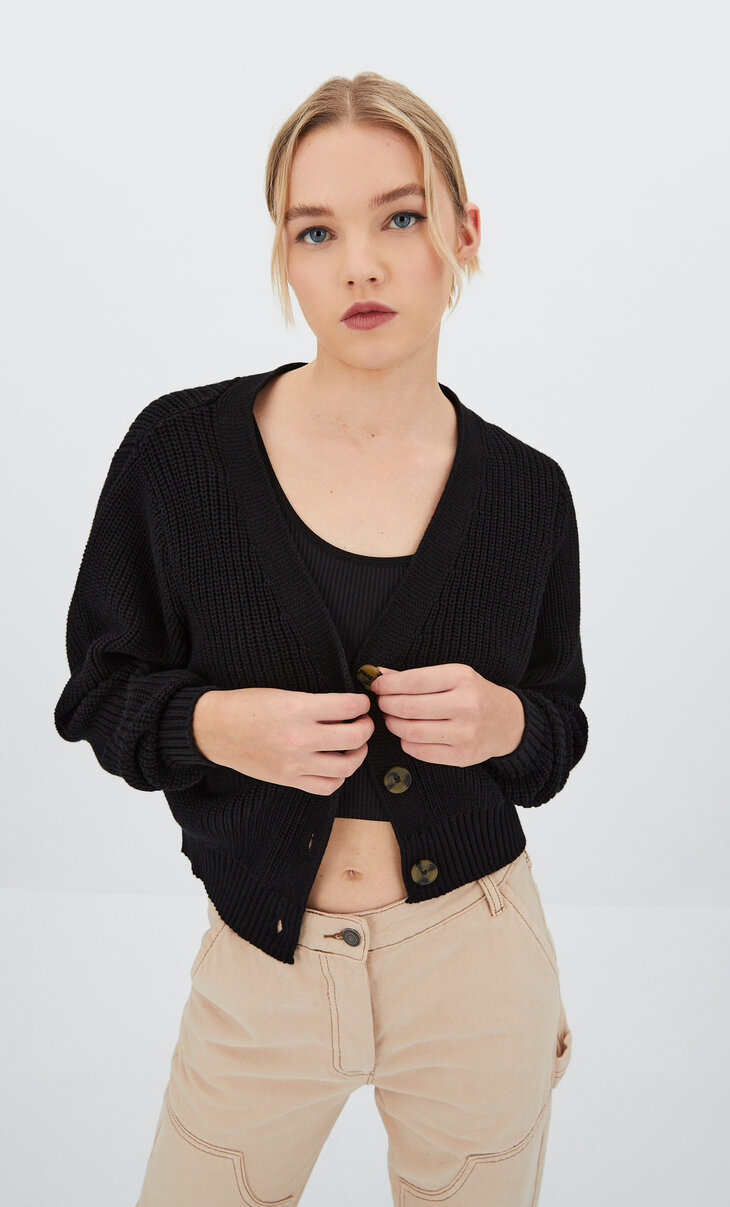 stradivarius floral cardigan