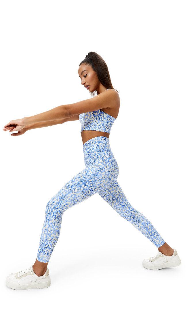 

Stradivarius Wzorzyste Modelujące Legginsy Sportowe Błękitny S