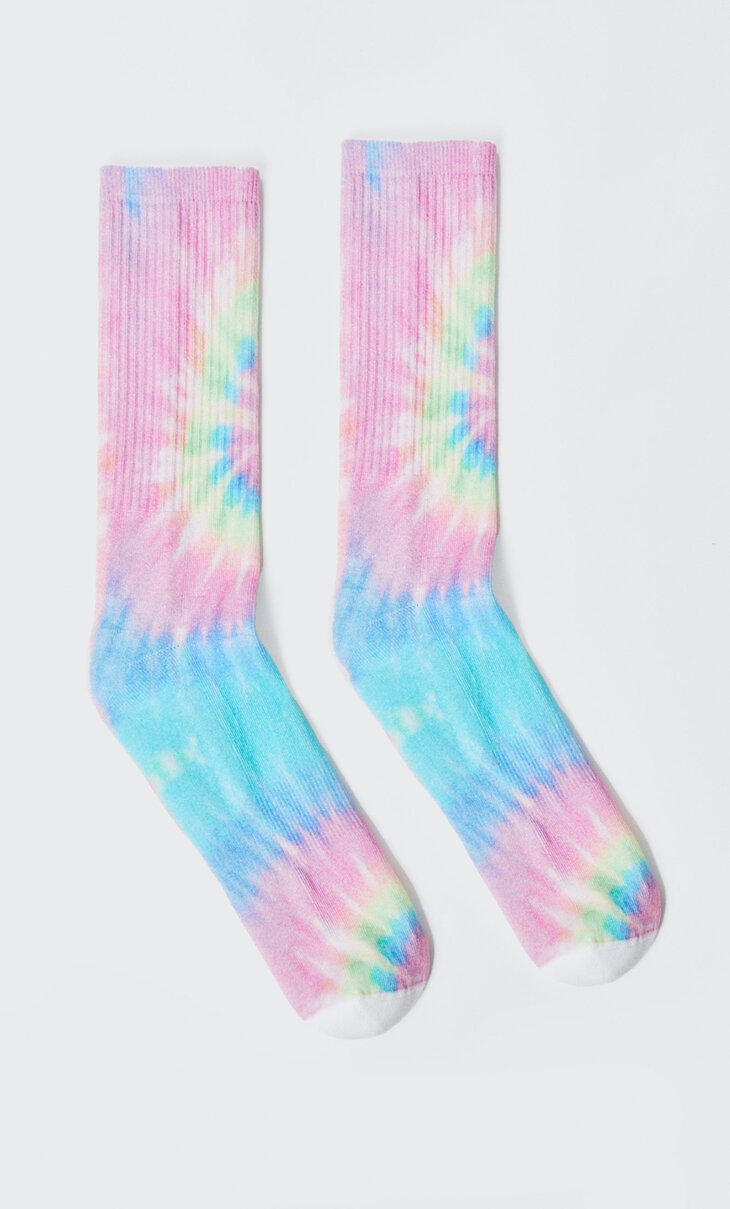 Tie-dye sports socks