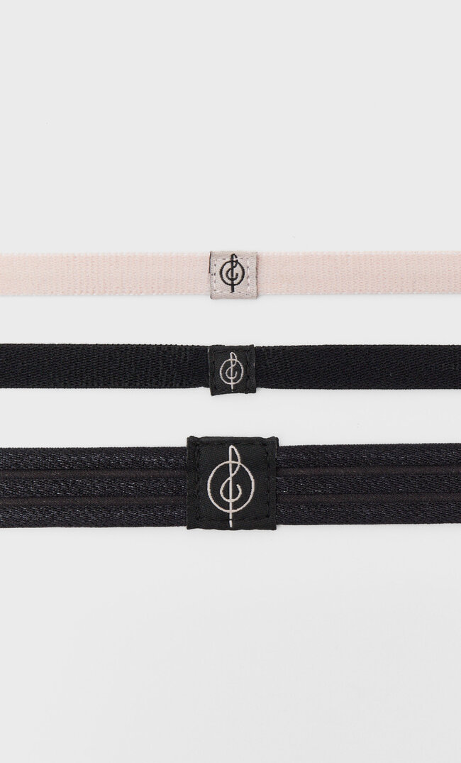 

Stradivarius 3er-Pack Elastische Sport-Haarreifen Schwarz M