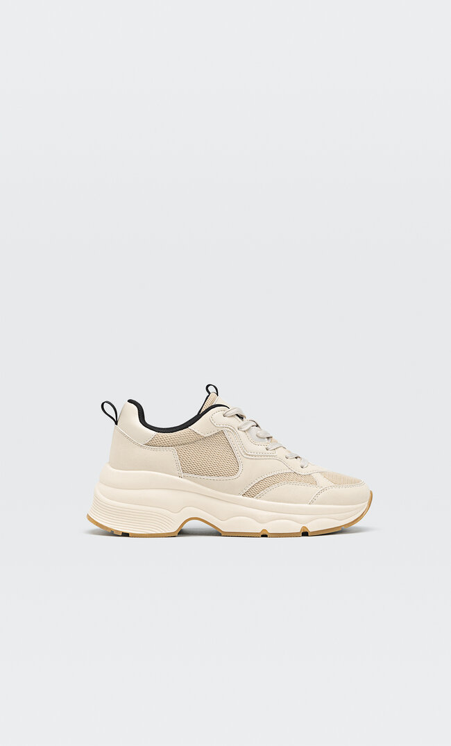 stradivarius white trainers