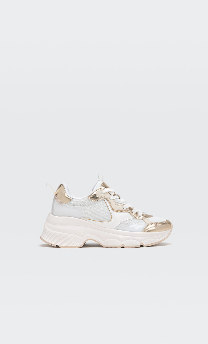 stradivarius white trainers