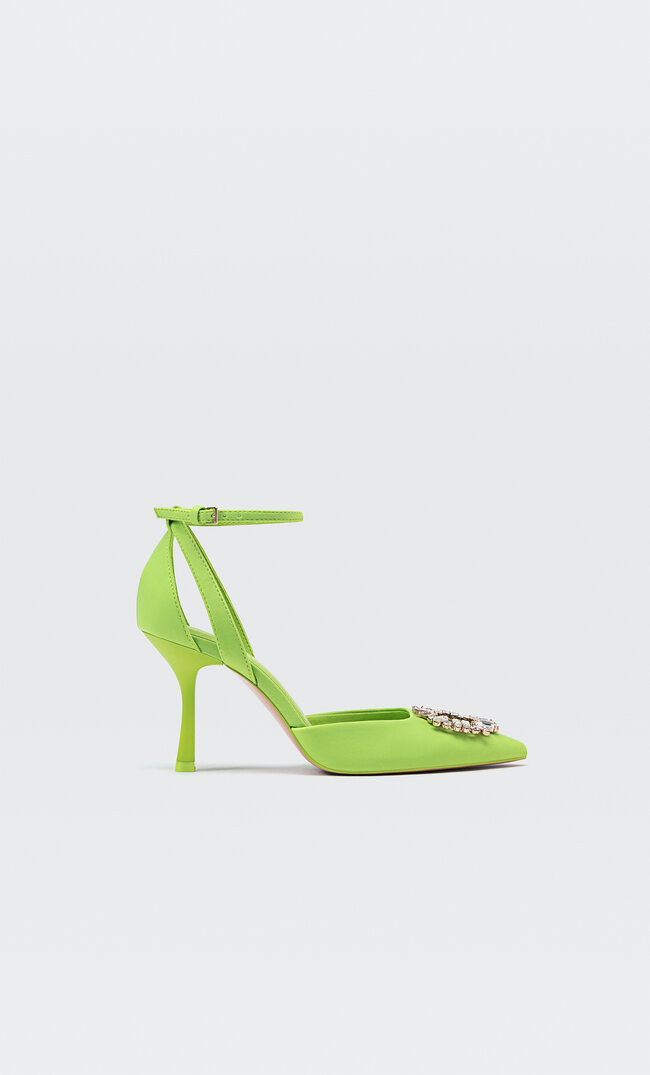 

Stradivarius D‘orsay Pumps Mit Steinpplikationen Limettengrün 35