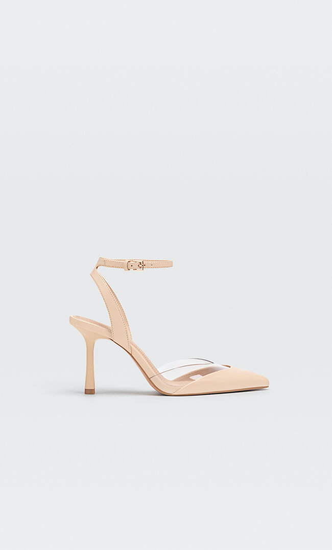 

Stradivarius Winylowe Buty Na Obcasie Bez Pięty Beżowy 39
