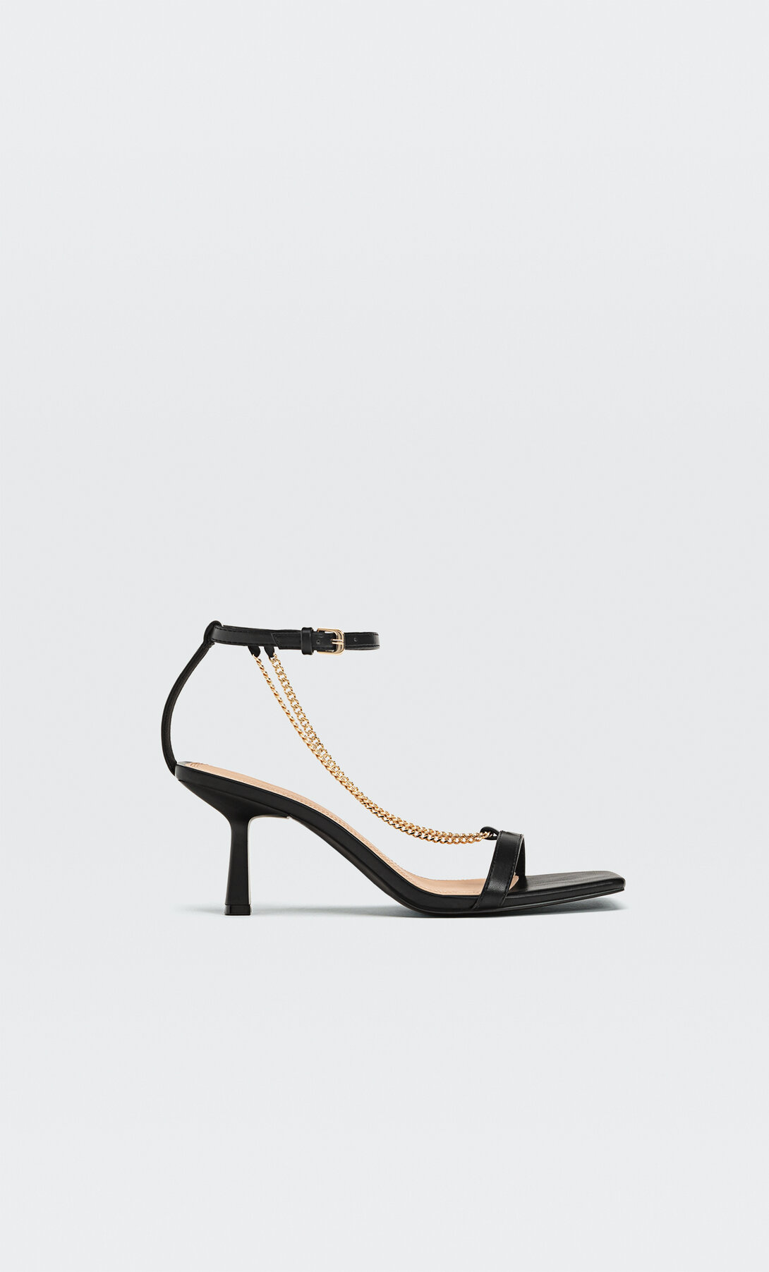 Sandalias tacón fino cadena | Stradivarius España