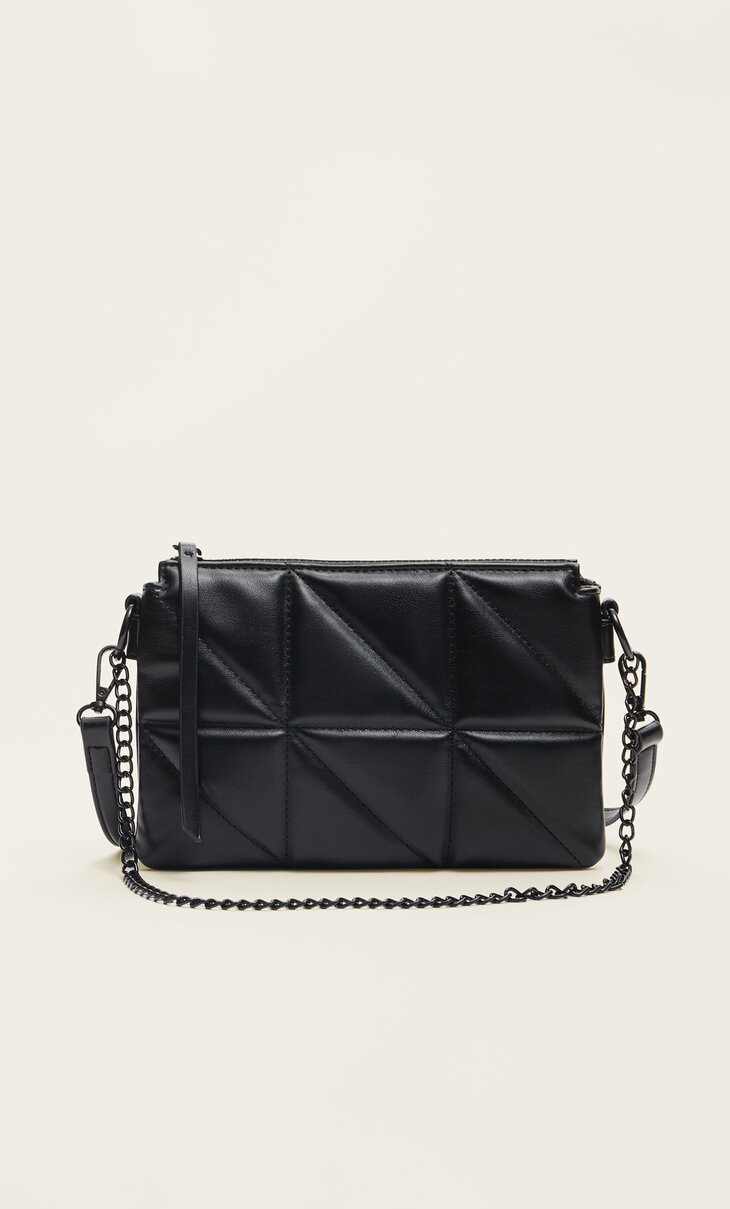 Monochroom schoudertas met schakels