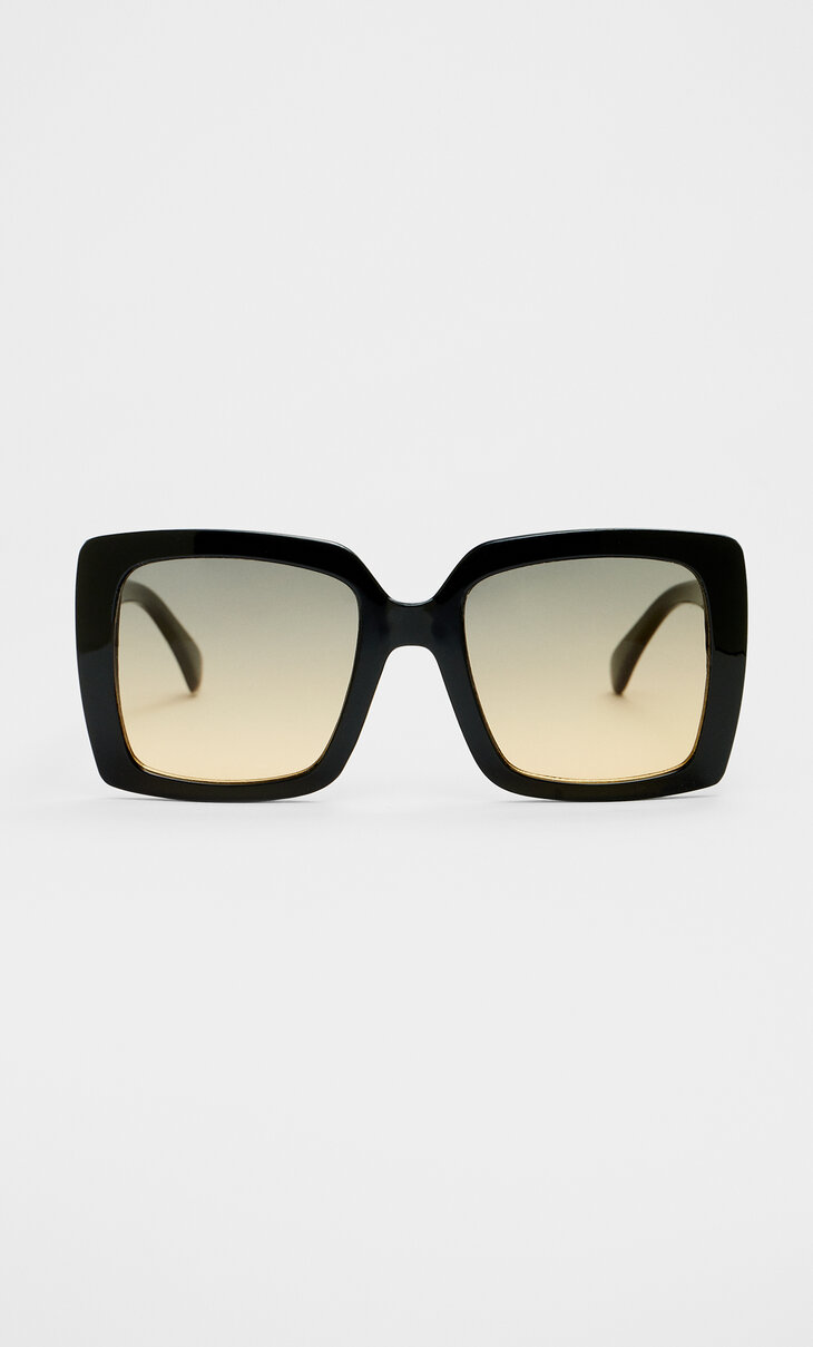 Kastenförmige Sonnenbrille mit Gläsern in Dégradé-Optik